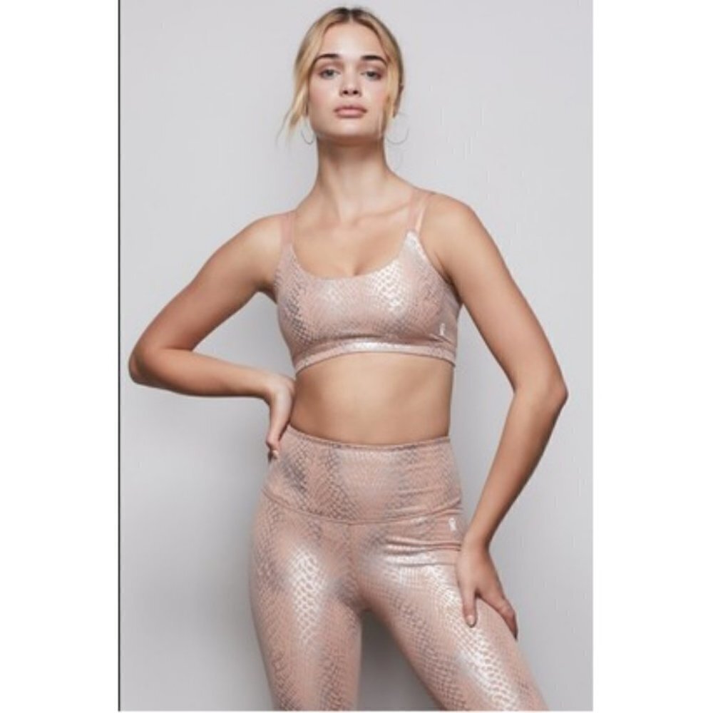 💕GOOD AMERICAN💕 Foil Double Strap Bra ~ Python
